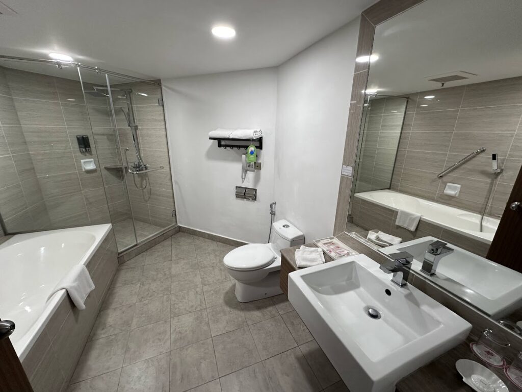 Executive Suite bathroom at Sabah Hotel Sandakan