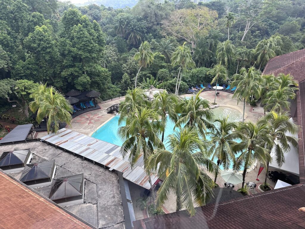 Sabah Hotel Sandakan pool viewed from above