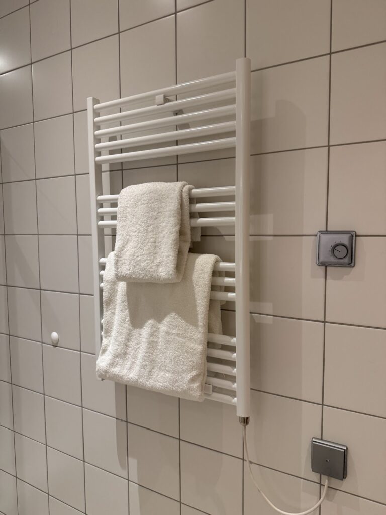 Bathroom towel radiator at Hilton Cologne