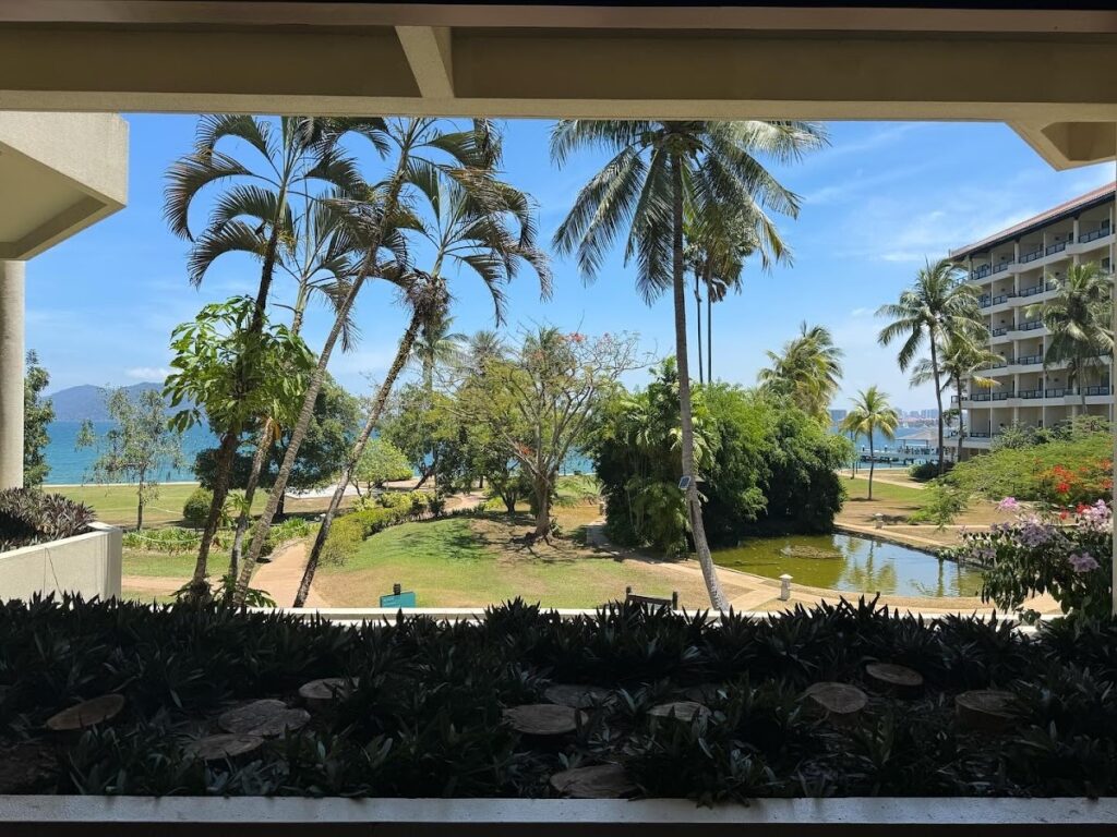 Garden and sea view from Shangri-La Tanjung Aru