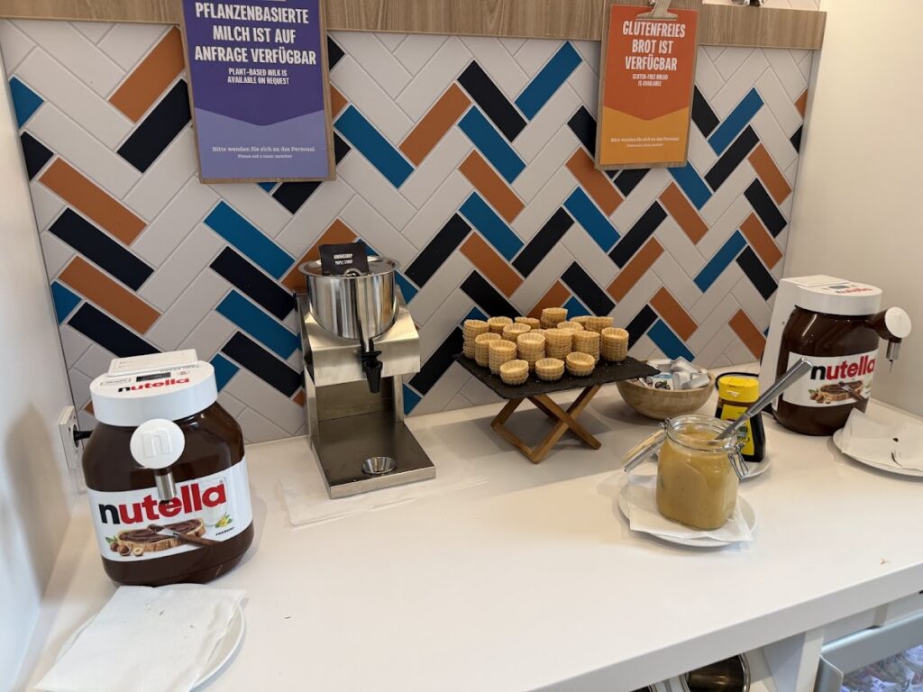 Nutella and waffle station at Hampton Berlin Alexanderplatz