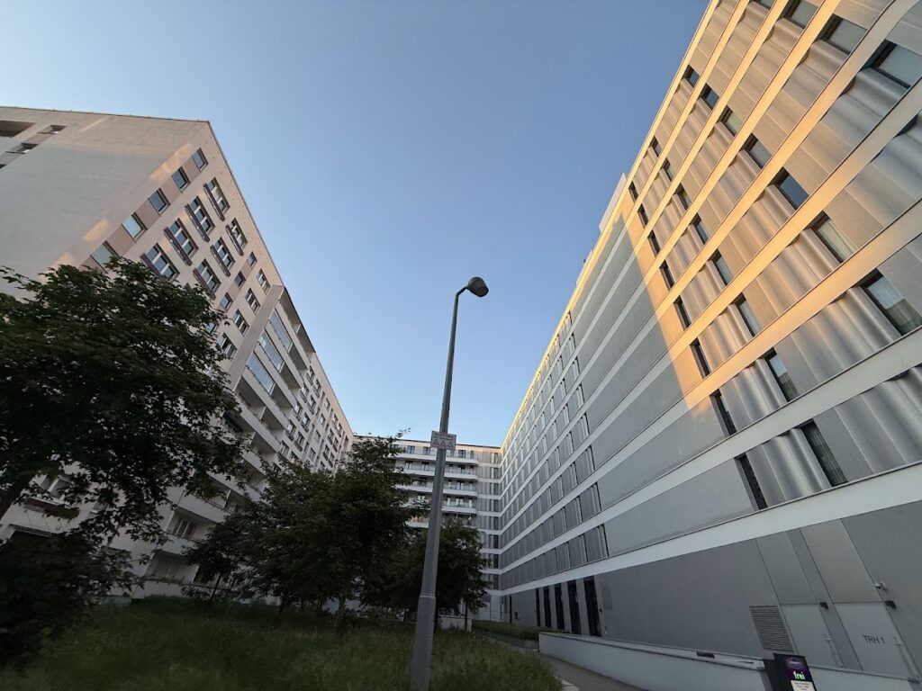 Hampton Berlin Alexanderplatz exterior courtyard at sunset