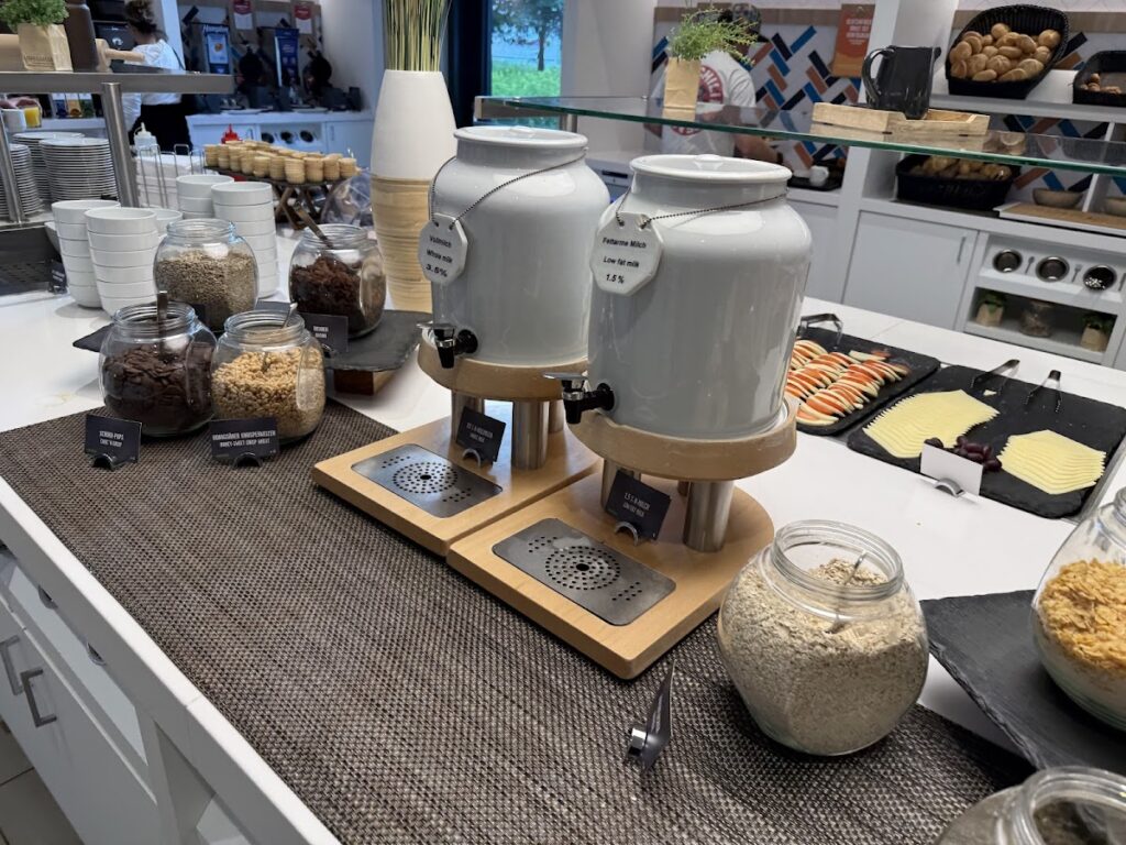 Breakfast buffet at Hampton Berlin Alexanderplatz