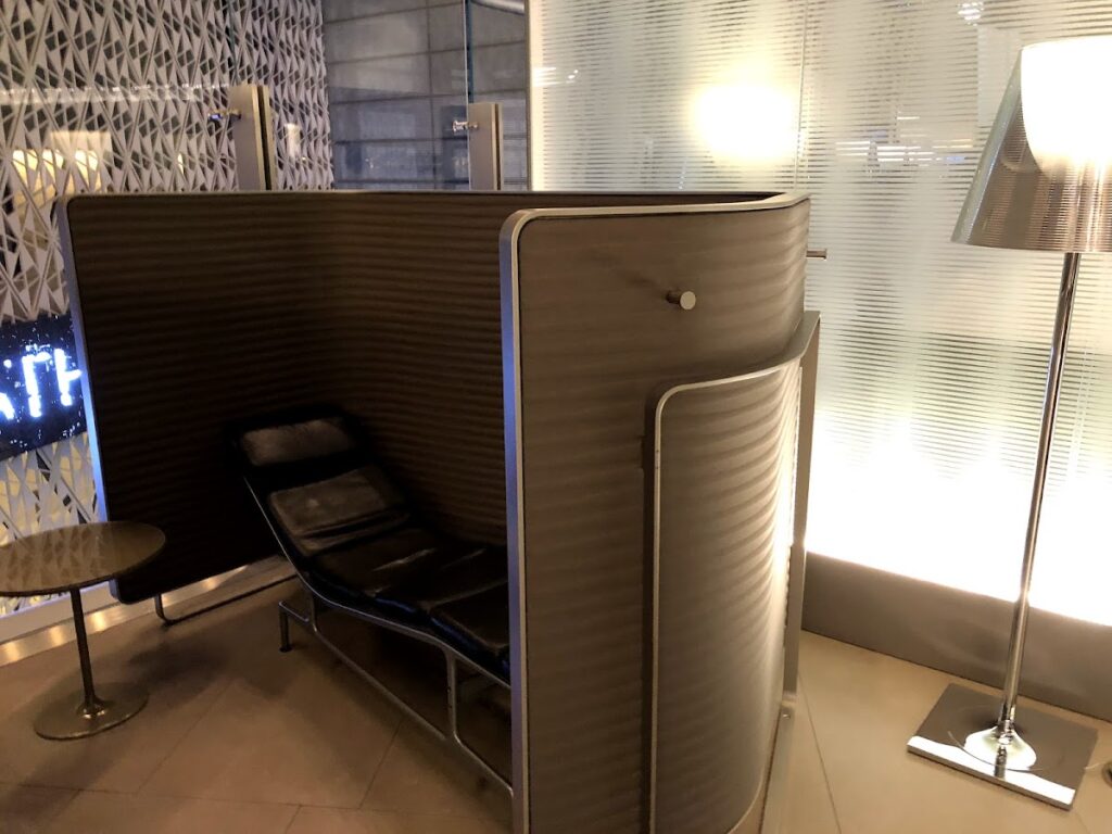 Private resting pod in Al Mourjan Lounge Doha
