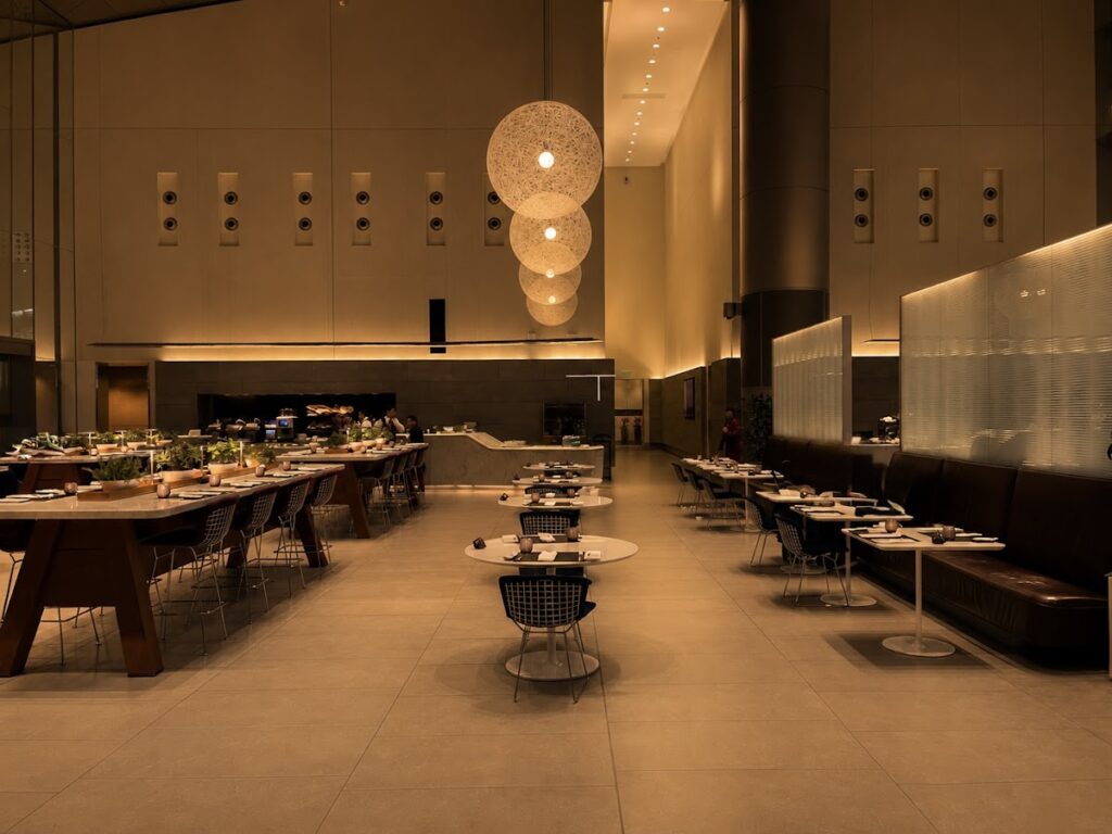 Al Mourjan Lounge Doha deli bar during a quieter moment