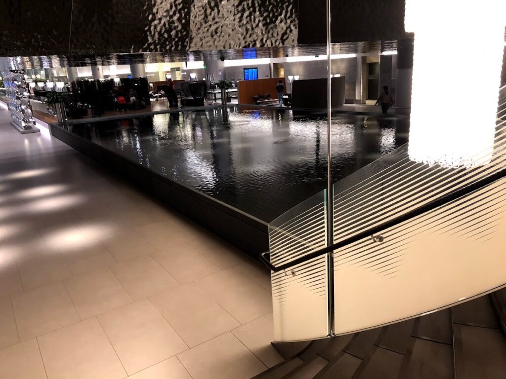 Reflecting pool inside Al Mourjan Lounge Doha