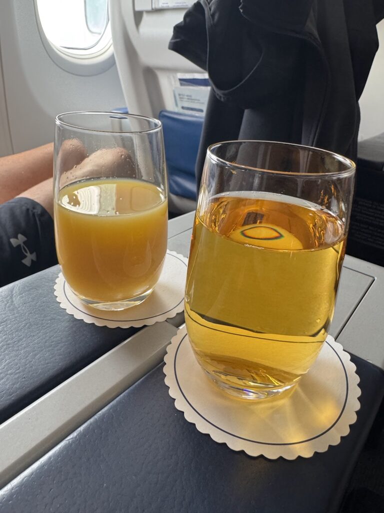 Welcome drinks served in Malaysia Airlines Business Class