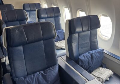 Malaysia Airlines 737 Business Class seats with pillows