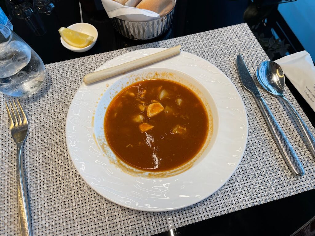 Bowl of soup served in Al Safwa dining room