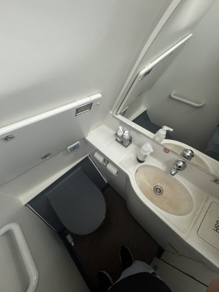 Airbus A320 lavatory interior on British Airways flight