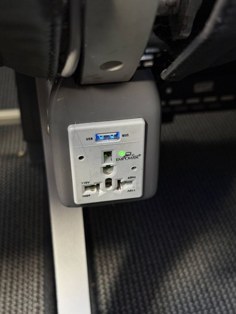 Empower USB and AC power socket under seat