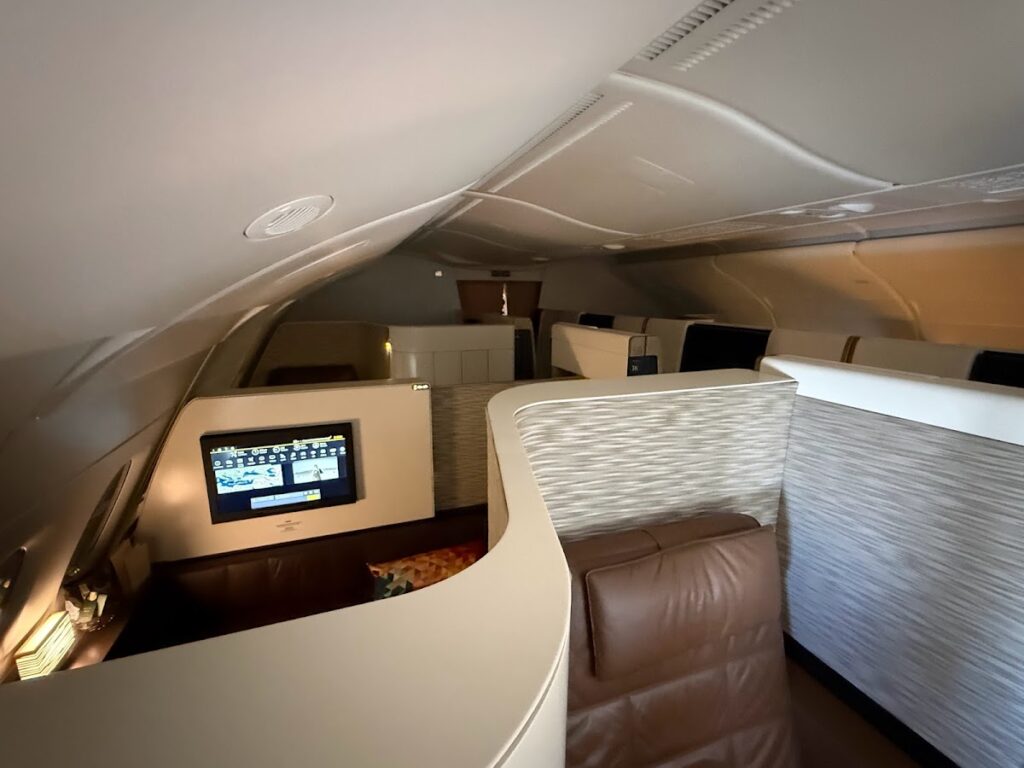 Etihad A380 Apartments cabin view on upper deck
