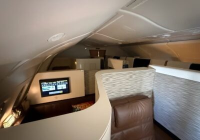 Etihad A380 Apartments cabin view on upper deck