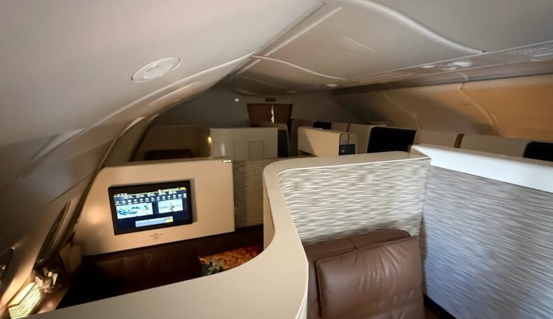 Etihad A380 Apartments cabin view on upper deck