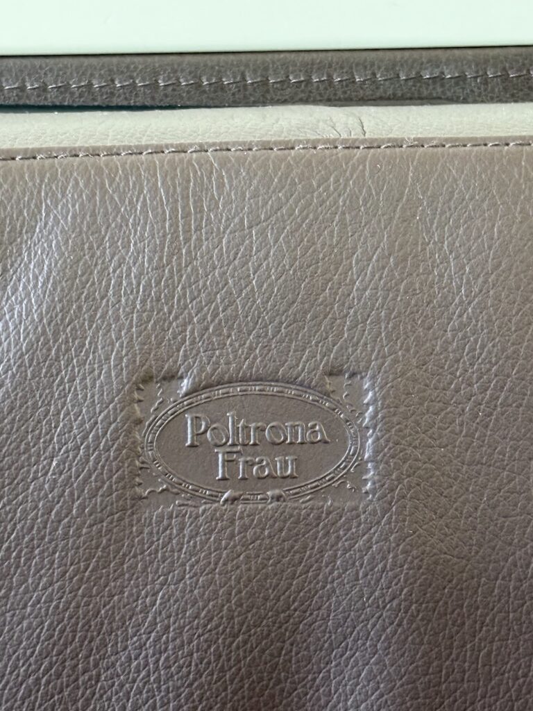Poltrona Frau leather embossing inside Etihad A380 Apartment