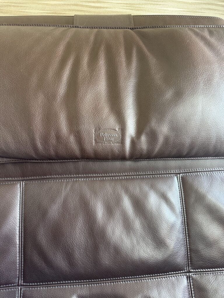 Poltrona Frau leather seat in Etihad A380 Apartments