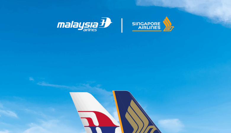 Malaysia Airlines and Singapore Airlines tail fins partnership