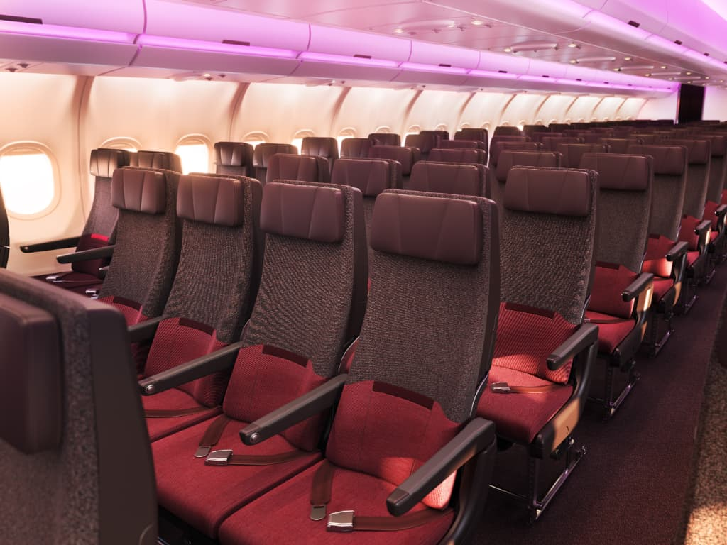 The economy cabin on Virgin Atlantic's A330neo