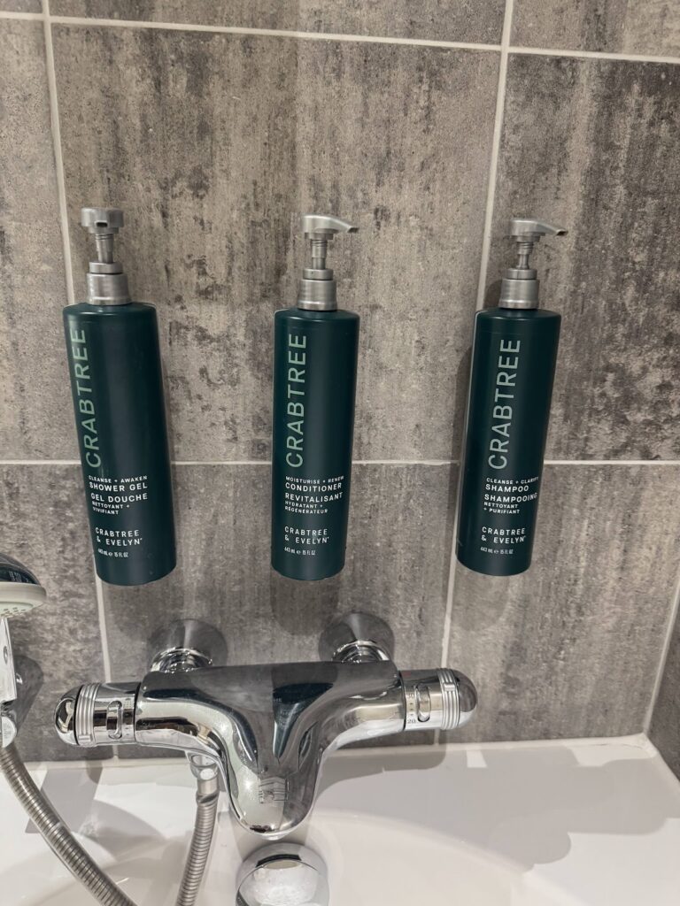 Crabtree Evelyn bathroom amenities at Hilton Canary Wharf