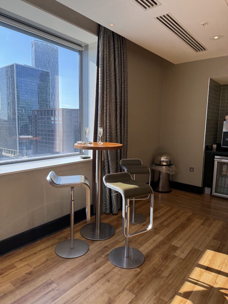 Executive room window with Canary Wharf tower views