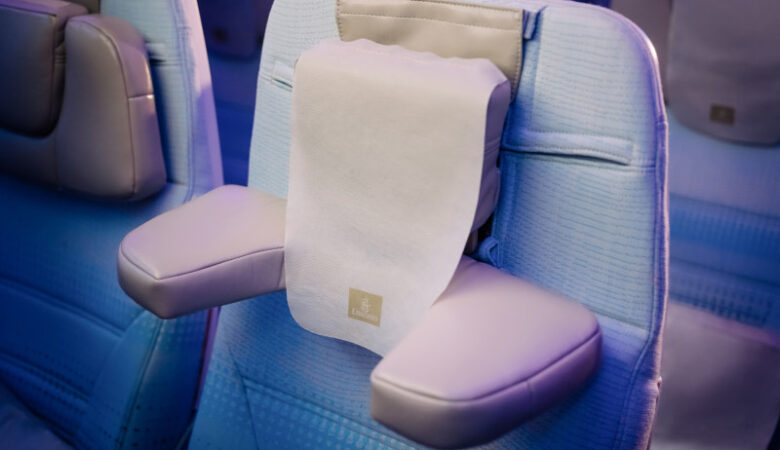 Emirates U-Dream bespoke economy class headrest