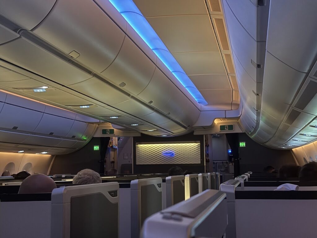 A350 Club Suite cabin interior with spacious seating layout