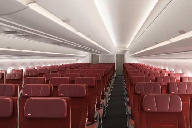 The Qantas A350-1000 economy cabin (source: Qantas)
