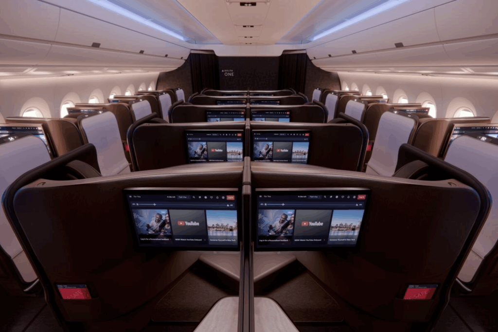 24" entertainment screens on the new A350-1000 Delta One Suite