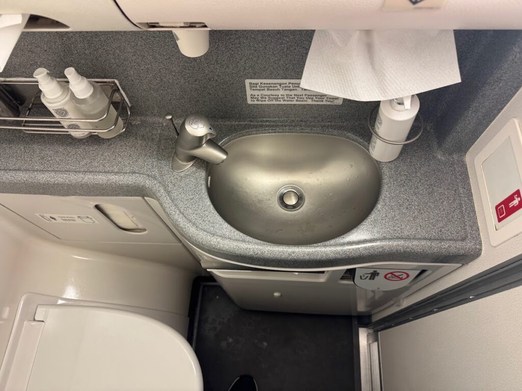 Lavatory sink and countertop with amenities provided