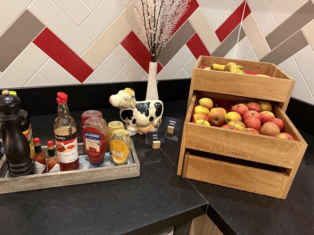 Hampton Berlin breakfast condiments fruit and dairy items