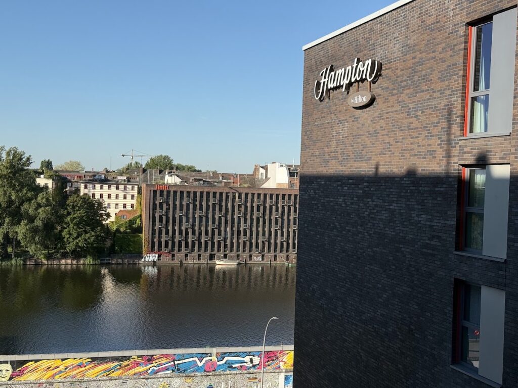Hampton Berlin East Side exterior overlooking Spree River