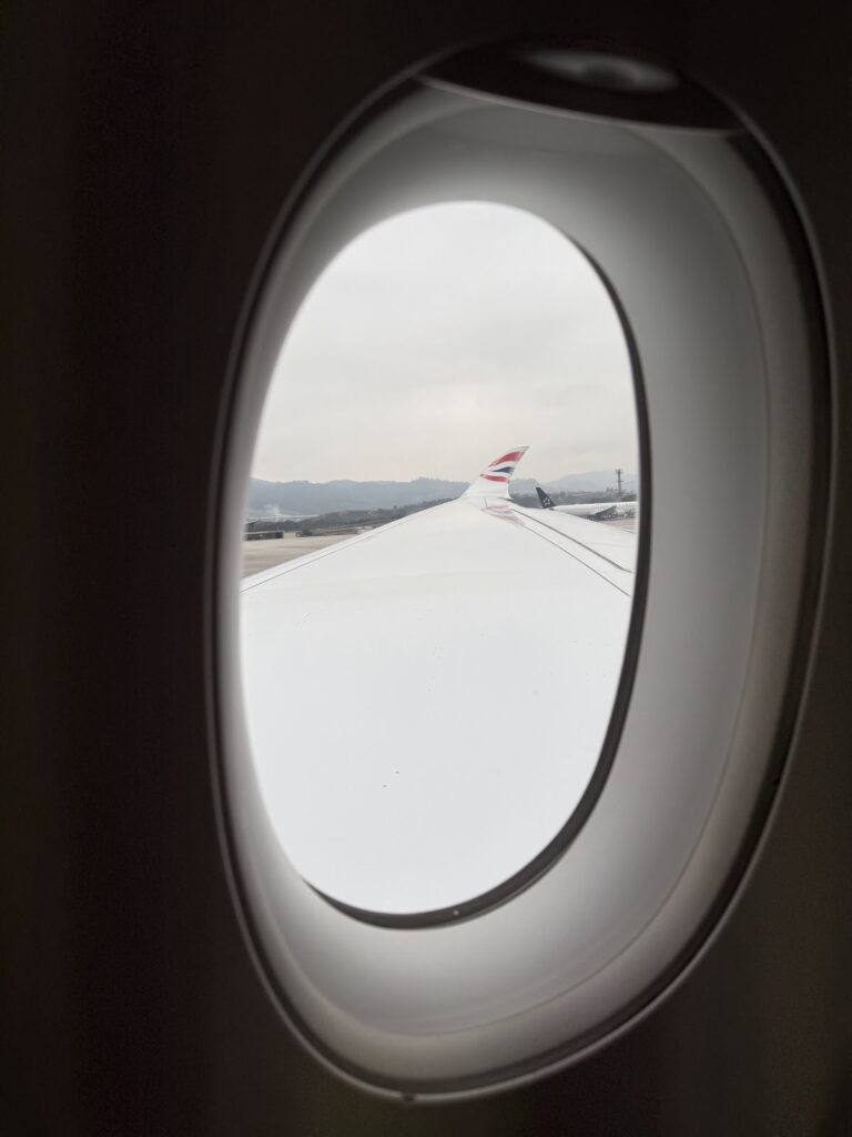 Wing view from premium economy window seat