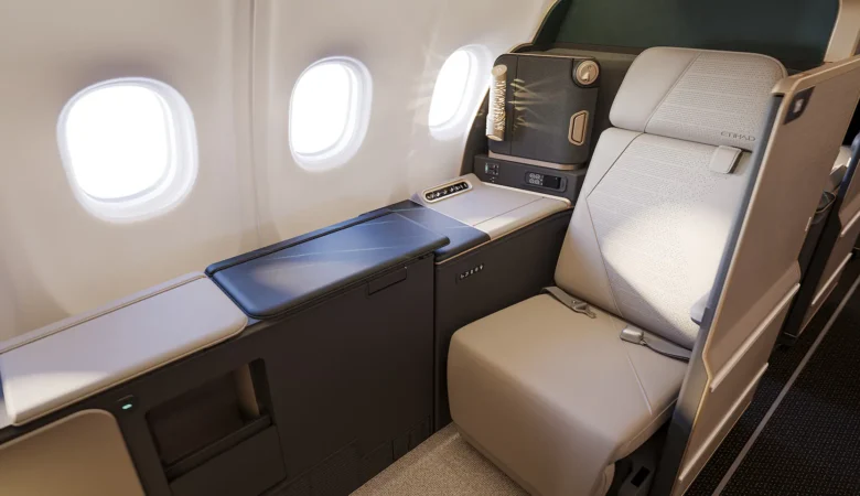 Etihad A330neo seat with direct aisle access