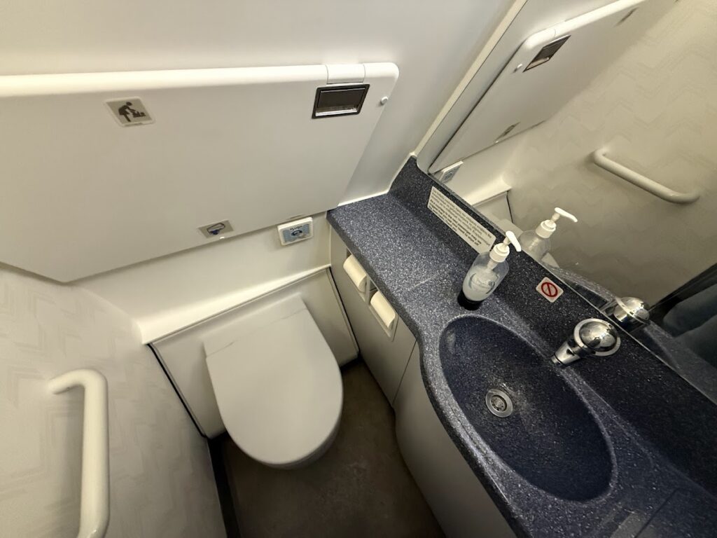 Aegean Airlines business class lavatory onboard A321neo aircraft